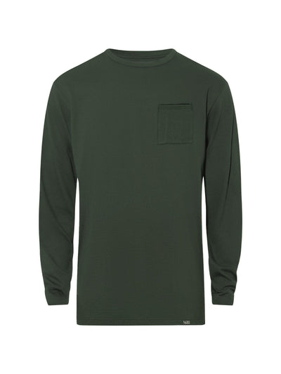 Heavyweight NYCO Long Sleeve Pocket T-Shirt Shirts 1620 Workwear, Inc Hunter Green Small