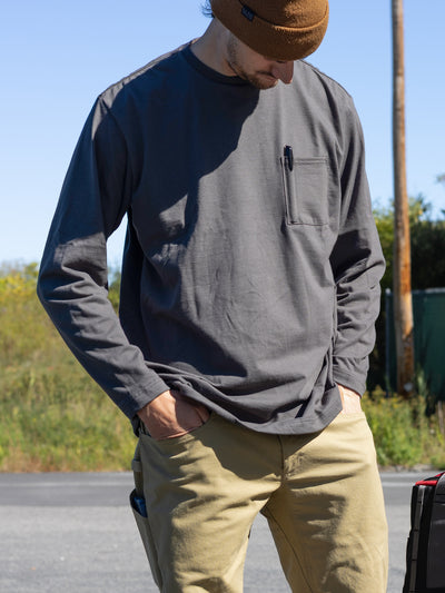 Heavyweight NYCO Long Sleeve Pocket T-Shirt Shirts 1620 Workwear, Inc Meteorite Small